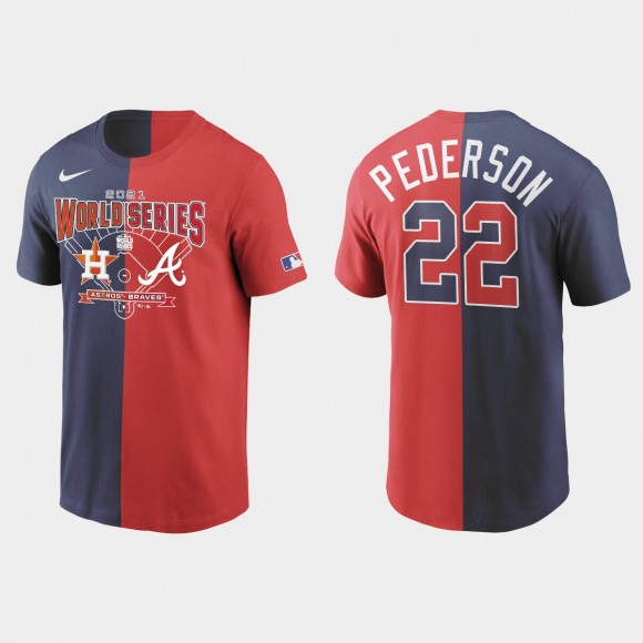 Braves Joc Pederson 2021 World Series Matchup Charcoal Split T-Shirt
