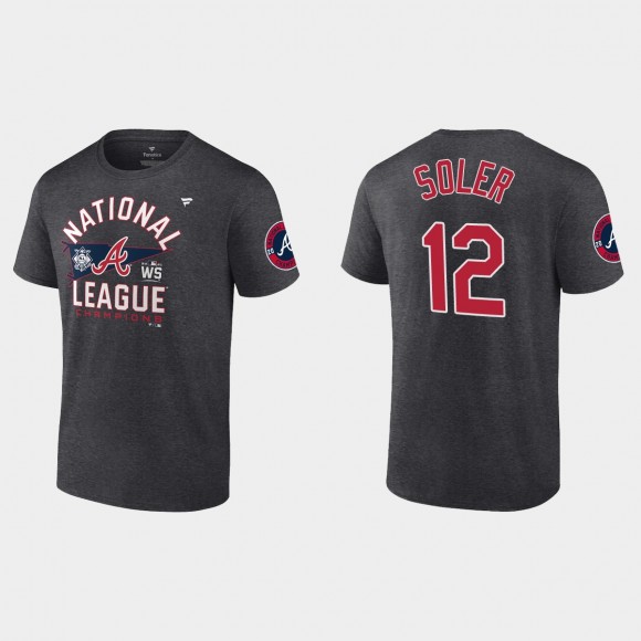 Braves Jorge Soler 2021 National League Champions Charcoal T-Shirt