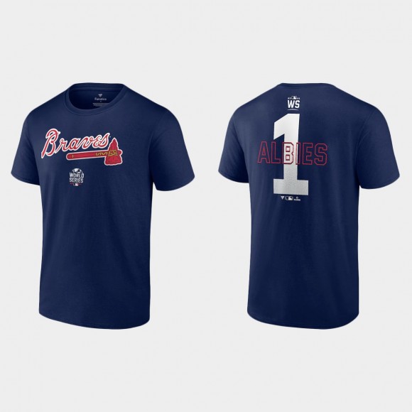 Braves Ozzie Albies 2021 World Series Navy Closer Name Number T-Shirt