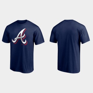 Braves Red White and Team Logo Navy T-Shirt