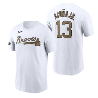 Men's Atlanta Braves Ronald Acuna Jr. Nike White 2022 MLB All-Star Game Name & Number T-Shirt