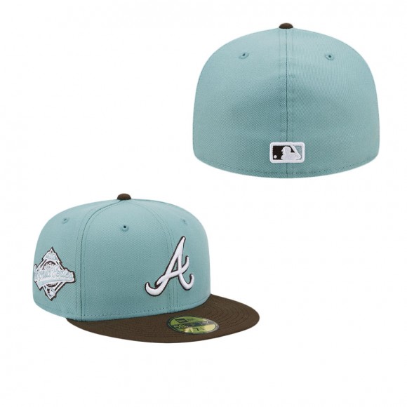 Men's Atlanta Braves Light Blue Brown Beach Kiss 59FIFTY Fitted Hat