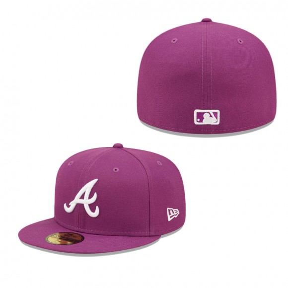Men's Atlanta Braves New Era Grape Logo 59FIFTY Fitted Hat