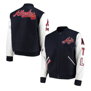Men's Atlanta Braves Pro Standard Navy White Varsity Logo Full-Zip Jacket