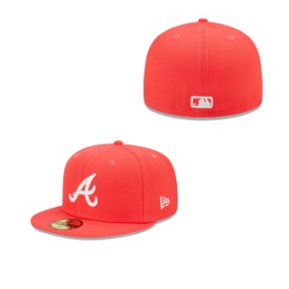 Men's Atlanta Braves Red Lava Highlighter Logo 59FIFTY Fitted Hat