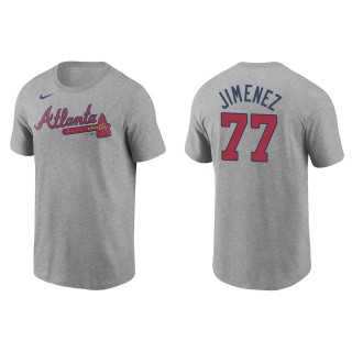 Men's Atlanta Braves Joe Jimenez Gray Name & Number T-Shirt