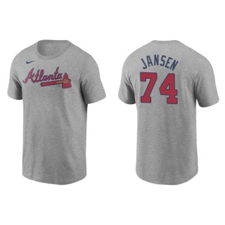 Men's Atlanta Braves Kenley Jansen Gray Name & Number Nike T-Shirt