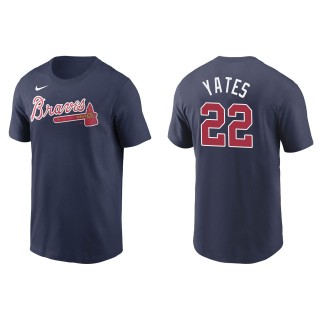 Men's Atlanta Braves Kirby Yates Navy Name & Number T-Shirt
