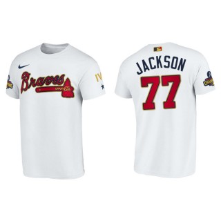 Men's Atlanta Braves Luke Jackson White 2022 Gold Program T-Shirt