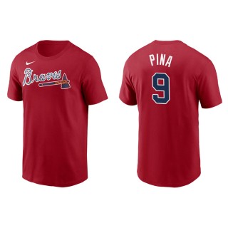 Men's Atlanta Braves Manny Pina Red Name & Number Nike T-Shirt