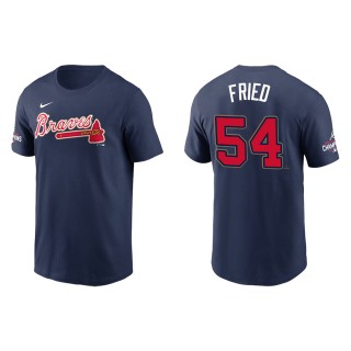 Men's Atlanta Braves Max Fried Navy 2022 Gold Program T-Shirt