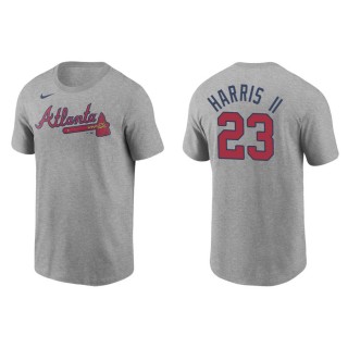 Men's Atlanta Braves Michael Harris II Gray Name & Number T-Shirt