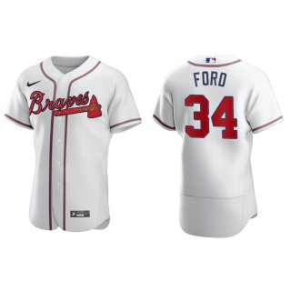 Men's Atlanta Braves Mike Ford White Authentic Home Jersey