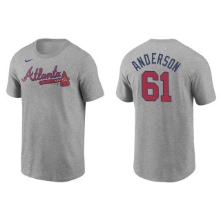 Men's Atlanta Braves Nick Anderson Gray Name & Number T-Shirt
