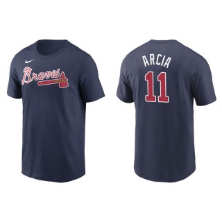 Men's Atlanta Braves Orlando Arcia Navy Name & Number Nike T-Shirt