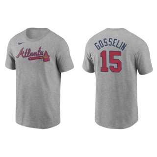 Men's Atlanta Braves Phil Gosselin Gray Name & Number T-Shirt