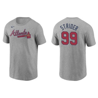 Men's Atlanta Braves Spencer Strider Gray Name & Number T-Shirt