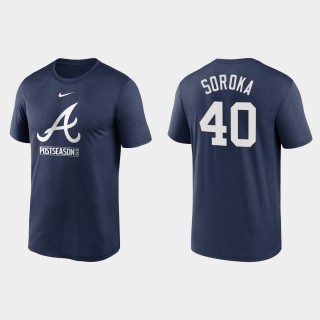 Braves Mike Soroka 2020 Postseason Navy Authentic Collection T-Shirt