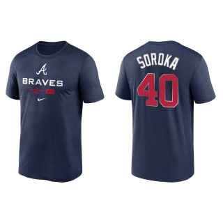 Mike Soroka Atlanta Braves Navy 2022 Postseason Authentic Collection Dugout T-Shirt