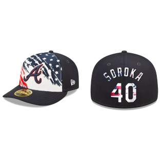 Mike Soroka Atlanta Braves Navy 2022 4th of July Independence Day Low Profile 59FIFTY Fitted Hat