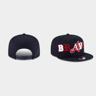 Braves Navy Mixed Font Hat