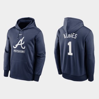 Ozzie Albies Braves Navy 2020 Postseason Authentic Collection Hoodie