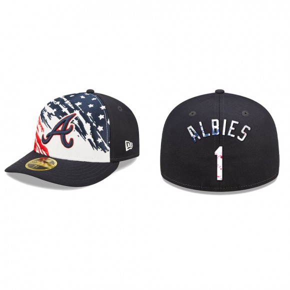 Ozzie Albies Atlanta Braves Navy 2022 4th of July Independence Day Low Profile 59FIFTY Fitted Hat