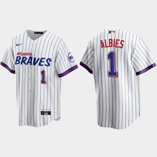 Ozzie Albies Braves White 2021 City Connect Jersey