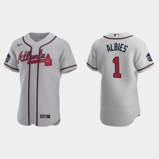 Ozzie Albies Braves Gray 2021 World Series Authentic Jersey