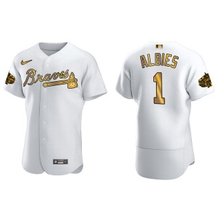 Ozzie Albies Atlanta Braves White Gold 2022 MLB All-Star Game Jersey