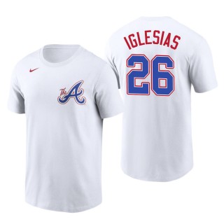Raisel Iglesias Atlanta Braves White 2023 City Connect Name & Number T-Shirt