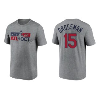 Robbie Grossman Atlanta Braves Heather Charcoal 2022 Postseason T-Shirt