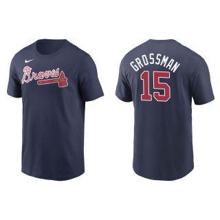 Men's Atlanta Braves Robbie Grossman Navy Name & Number T-Shirt