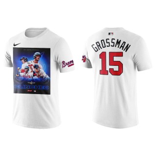 Robbie Grossman Atlanta Braves White 2022 Postseason CLINCHED T-Shirt