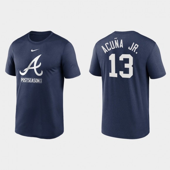 Braves Ronald Acuna Jr. 2020 Postseason Navy Authentic Collection T-Shirt