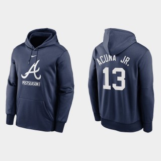 Ronald Acuna Jr. Braves Navy 2020 Postseason Authentic Collection Hoodie