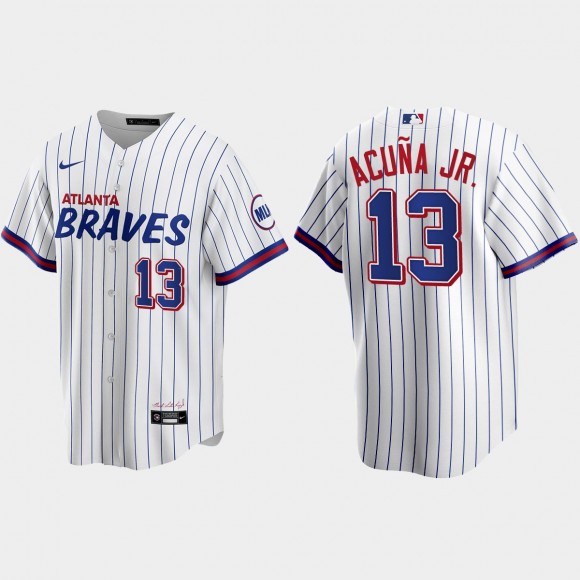 Ronald Acuna Jr. Braves White 2021 City Connect Jersey