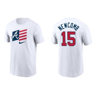 Sean Newcomb Men's Atlanta Braves Nike White Americana Flag T-Shirt