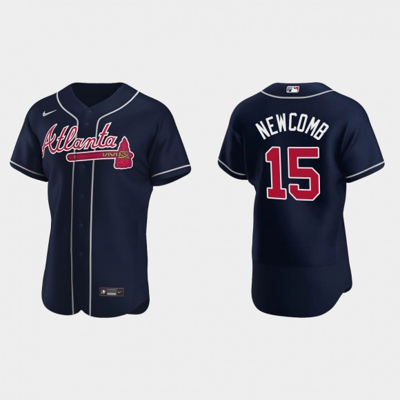 Sean Newcomb Braves Navy Authentic Jersey