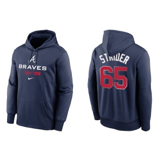 Spencer Strider Atlanta Braves Navy 2022 Postseason Authentic Collection Dugout Pullover Hoodie
