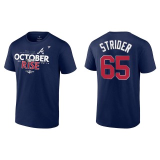 Spencer Strider Atlanta Braves Fanatics Branded Navy 2022 Postseason Locker Room T-Shirt