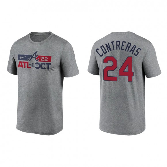 William Contreras Atlanta Braves Heather Charcoal 2022 Postseason T-Shirt