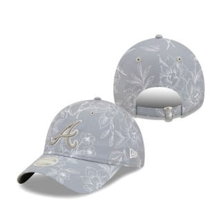 Women's Atlanta Braves New Era Gray Botanic 9TWENTY Adjustable Hat