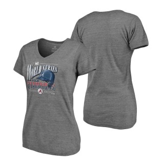 Women's Atlanta Braves Fanatics Branded Heathered Gray 2021 World Series Champions Complete Game V-Neck T-Shirt