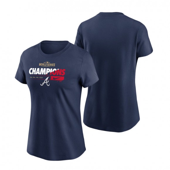 Women's Atlanta Braves Nike Navy 2021 World Series Champions Prize T-Shirt