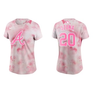 Women's Braves Marcell Ozuna Pink 2022 Mother's Day T-Shirt