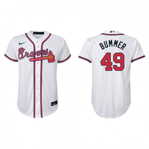 Youth Aaron Bummer Braves White Replica Home Jersey